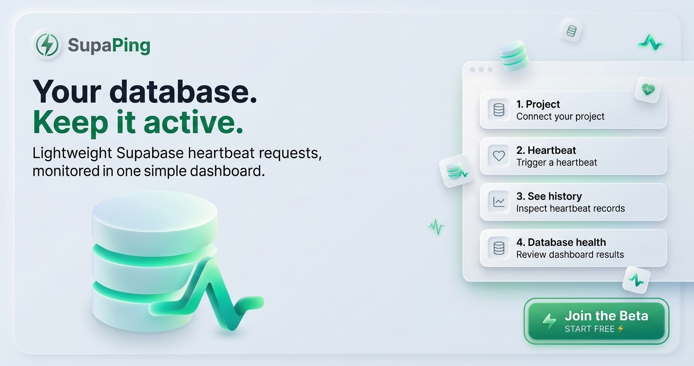 I built SupaPing to keep Supabase free-tier projects active, looking for testers and feedback